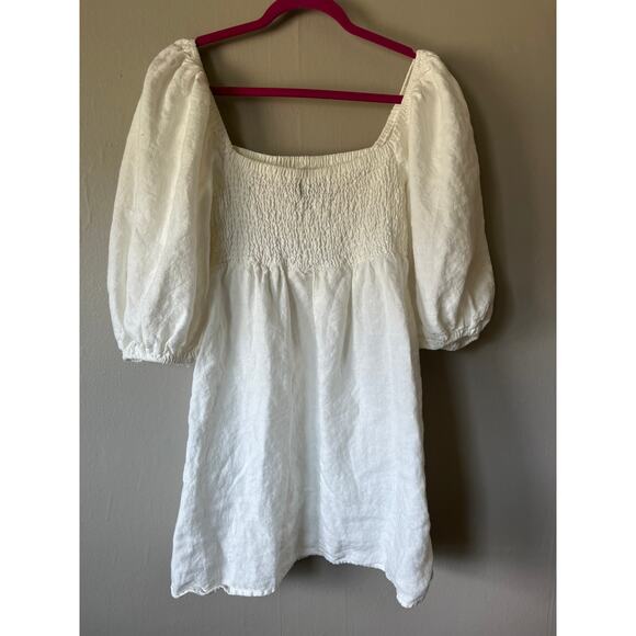 Tuckernuck White Annie Smocked Linen Dress - Picture 4 of 4